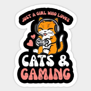 Just  Cats Gaming Video  Women Girls Kids Sticker